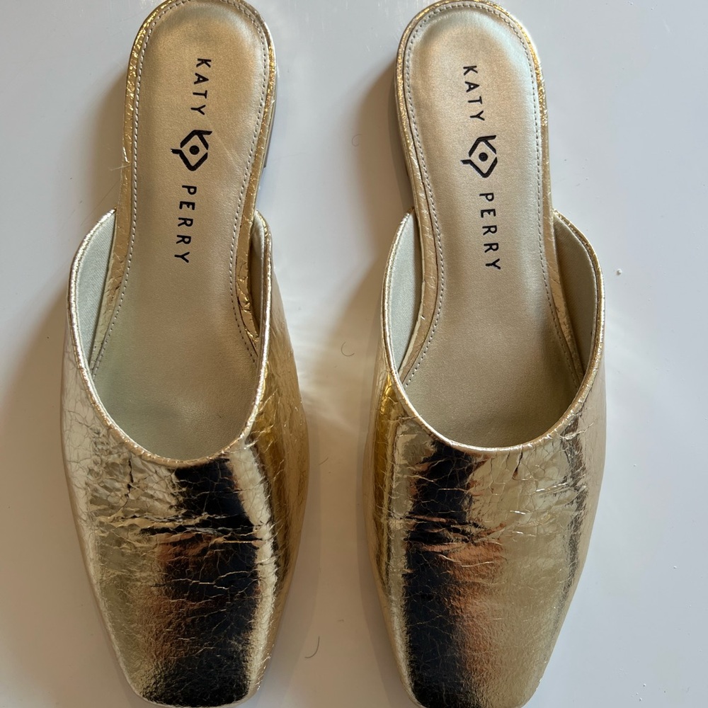 Katy Perry Collections Metallic Gold Mules